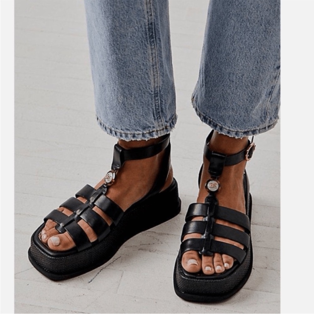 Sam Edelman Black Naima Platform Gladiator Sandal Size 8 Like New